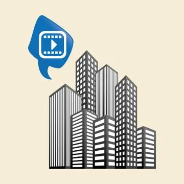 Smart city design. technology icon. multimedia concept Stock Illustration