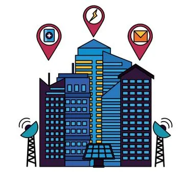 Smart city design vector illustration Ilustración de archivo