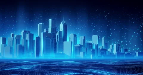 Smart City Digital Data Network Business Background Stock Footage 311015541