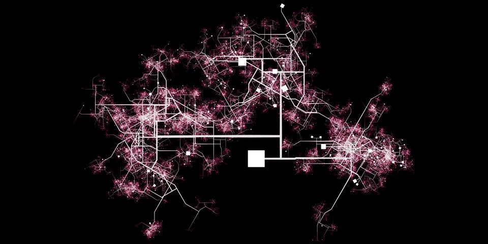 Smart City Digital Infrastructure Mapping Technology Platform Stock Illustration