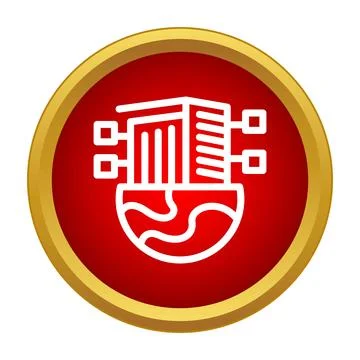 Smart city global infrastructure connecting buildings with data Illustrazione stock