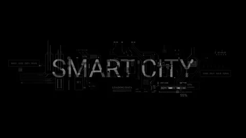 Smart City HUD word text style of computer Data Information internet 2D Stock Footage 290952653