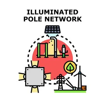 Smart city illuminating network concept vector illustration Stock Illustration