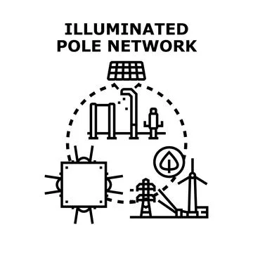Smart city illuminating network concept vector illustration Stock Illustration