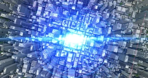 Smart city infrastructure with fast digital connectivity and networks. Stock Footage 328106250