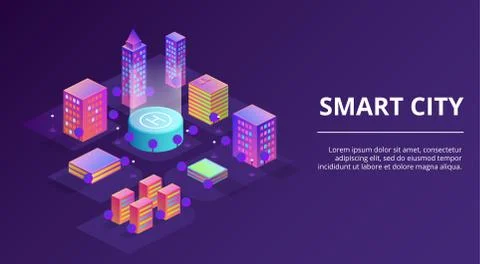 Smart city infrastructure vector illustration Stockillustratie
