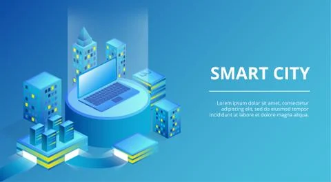 Smart city infrastructure vector illustration Иллюстрация