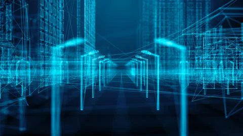 Smart city IOT Internet of things cloud computing device network technology  Stock Illustration