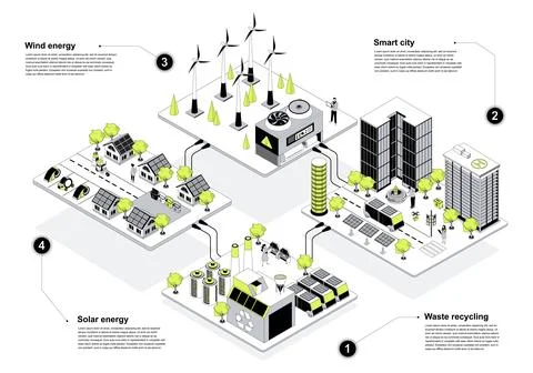 Smart City Isometric Concept Illustrazione stock