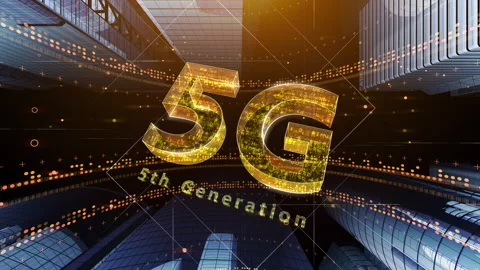 Smart City Network 1 5G 2 N1 red Stock Footage 153361234