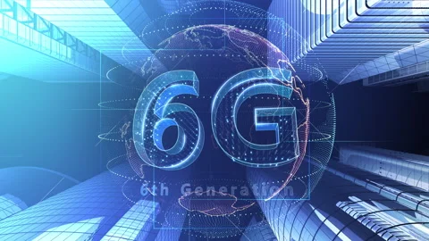 Smart City Network 1 6G 5 F2 blue Stock Footage 153371520