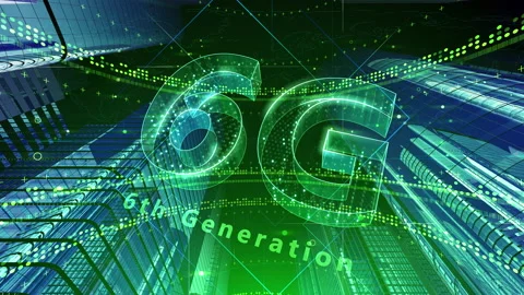 Smart City Network 1 6G 2 N2 green Stock Footage 153371549