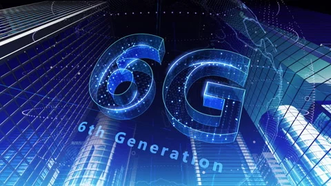Smart City Network 1 6G 5 N2 blue Stock Footage 153375533