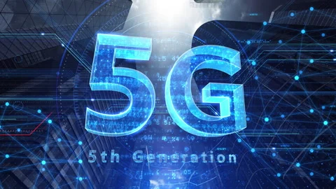 Smart City Network 5 5G 05 blue 스톡 동영상 153383916