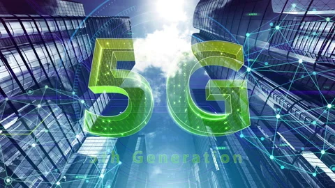 Smart City Network 5 5G 06 Green Stockbeeldmateriaal 153384334