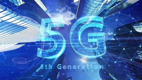Smart City Network 5 5G 25 blue Vídeos de archivo 153388169