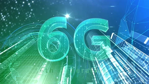 Smart City Network 5 6G 15 green Video stock 153390615