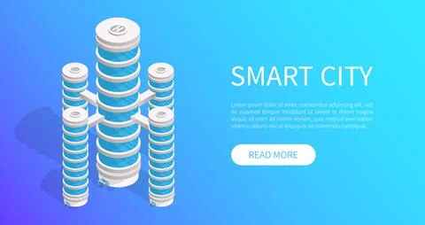 Smart city prototype, integrating several information and communication Stock Illustration