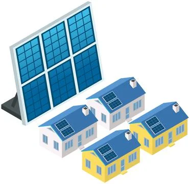 Smart city prototype, integrating several information and communication Illustrazione stock