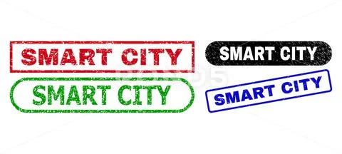 SMART CITY Rectangle Seals Using Corroded Texture ~ Clip Art #147756107