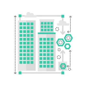 Smart city skyscraper Stock Illustration