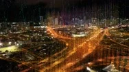 Smart City Technology Concept, City Ai Technology Futuristic Look Stock Footage