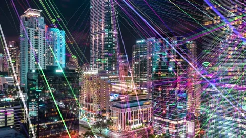 Smart City technology concept. Vídeo Stock 113193867