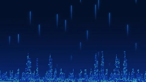 Smart city technology in the form of pixels 動画素材 309977948