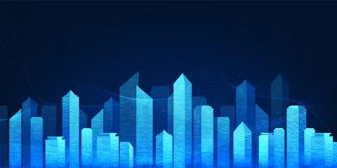 Smart city technology, which is connected with digital data, represents the.. Stock Illustration