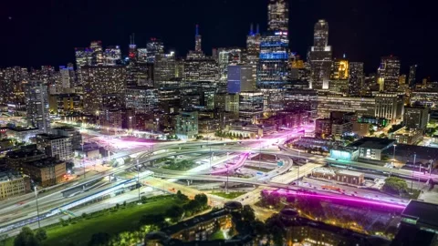 Smart city traffic analysis showing data visualization and network connections Stock Footage 345491333