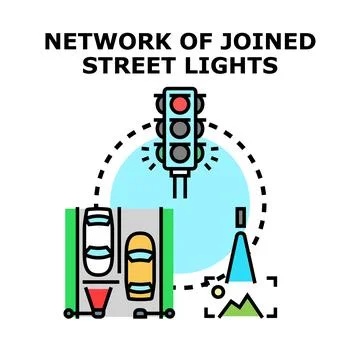 Smart city traffic management system network concept Stock Illustration