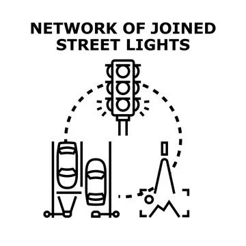 Smart city traffic management system network concept Stock Illustration