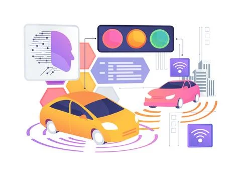 Smart City Traffic Sensor abstract concept vector illustration. Stock Illustration
