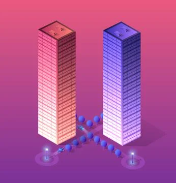Smart city of ultraviolet 库存插图
