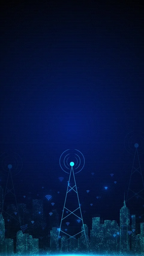 Smart City Wireless Network Scene Stock Footage 333851476