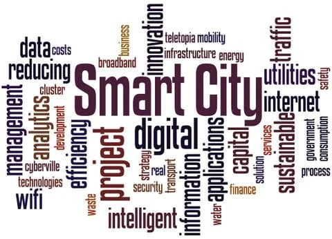 Smart City, word cloud concept 스톡 일러스트