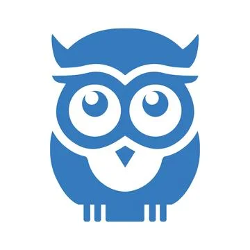 Smart, classes, owl icon. Blue color vector. Stock Illustration