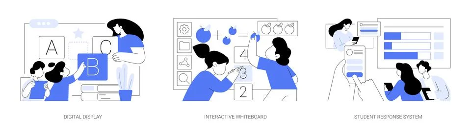 Smart classroom technology isolated cartoon vector illustrations se Stock Illustration