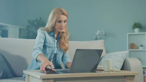 Smart clever client lady do remote online shopping call consult center Stock Footage 162759600
