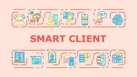Smart client banner icon vector illustration 库存插图