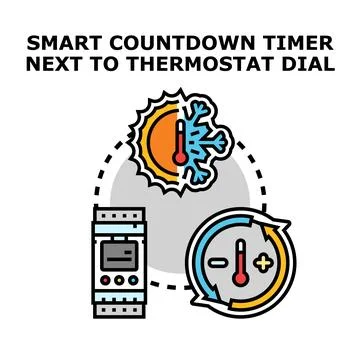 Smart climate control system managing home temperature Stock Illustration