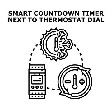 Smart climate control system managing home temperature Stock Illustration