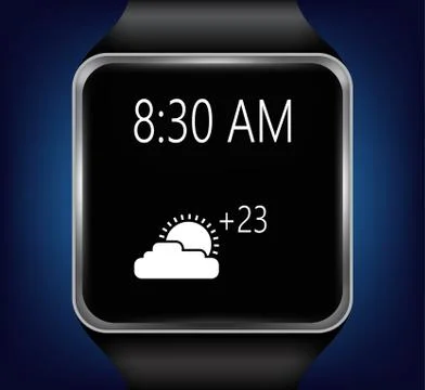 Smart clock that shows the weather Stock Illustration