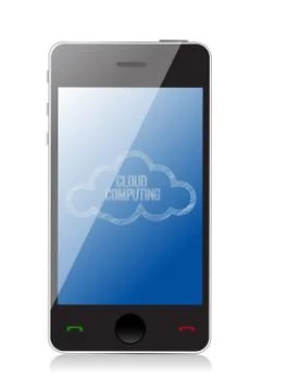 Smart cloud computing technology concept illustration design over white 库存插图