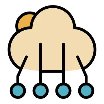 Smart cloud internet icon vector flat Stock Illustration
