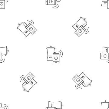Smart coffee jug pattern seamless vector Stock Illustration