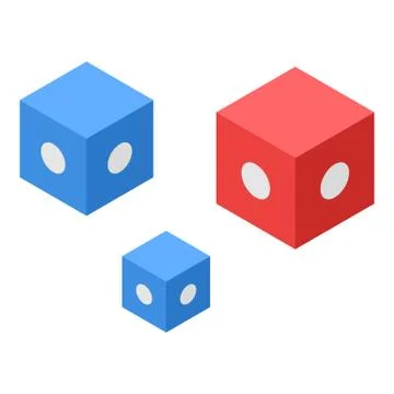 Smart colorful cubes icon, isometric style Stock Illustration