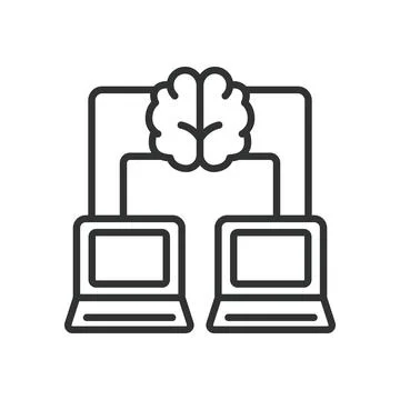 Smart Computers, icon in line design. Smart, computers, technology, innovation Stock Illustration