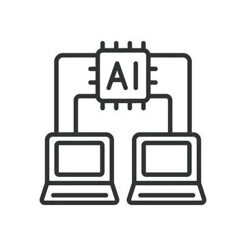 Smart Computers, icon in line design. Smart, computers, technology, innovation Stock Illustration