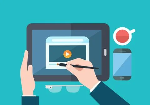 Smart concept flat design, vector Stock Illustration